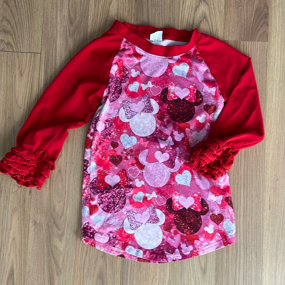 Minnie Hearts Ruffled Baseball Top